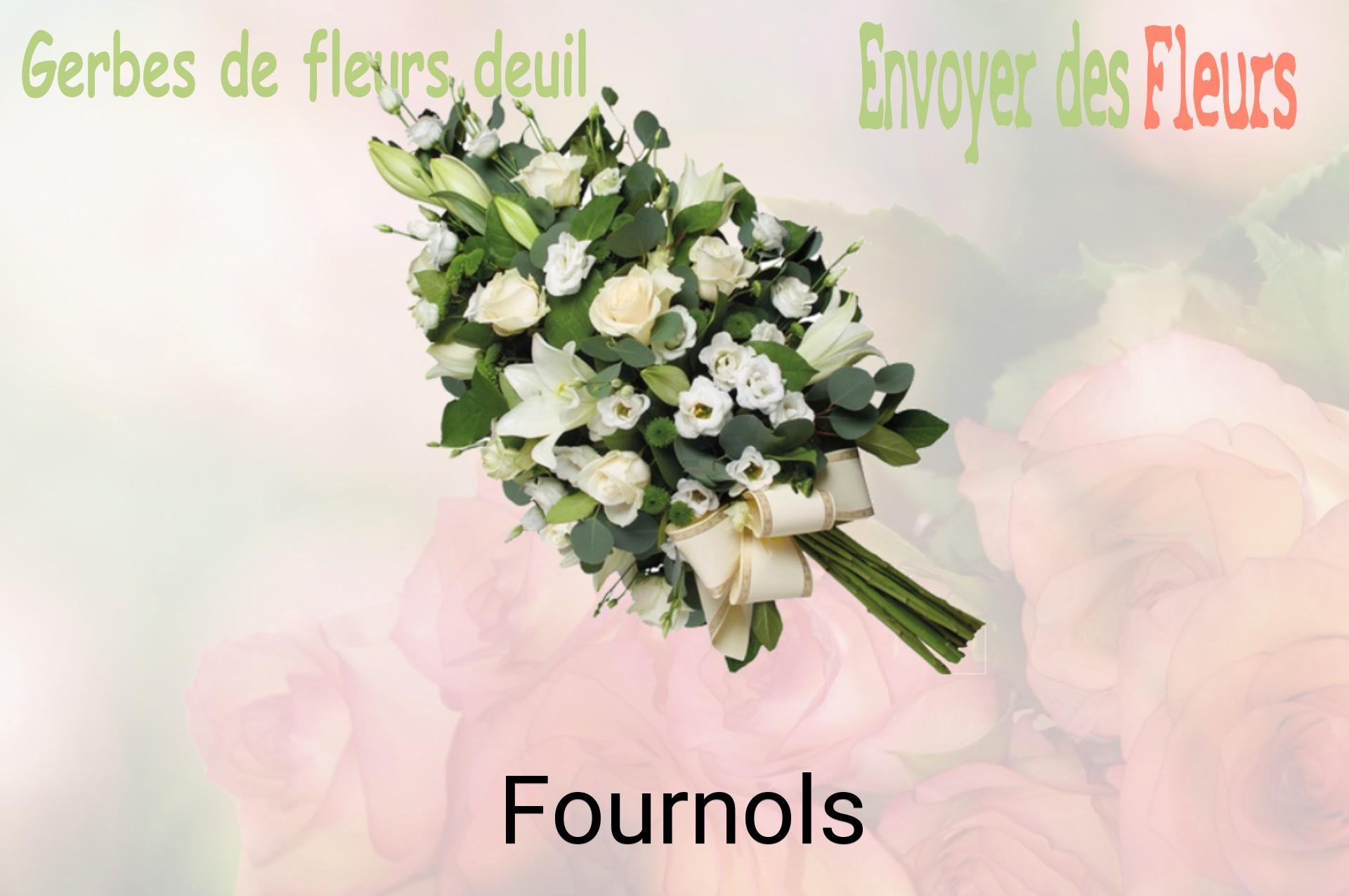 Gerbe de fleurs de deuil livrée à Fournols
